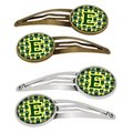 Carolines Treasures Letter E Football Green and Yellow Barrettes Hair Clips, Set of 4, 4PK CJ1075-EHCS4